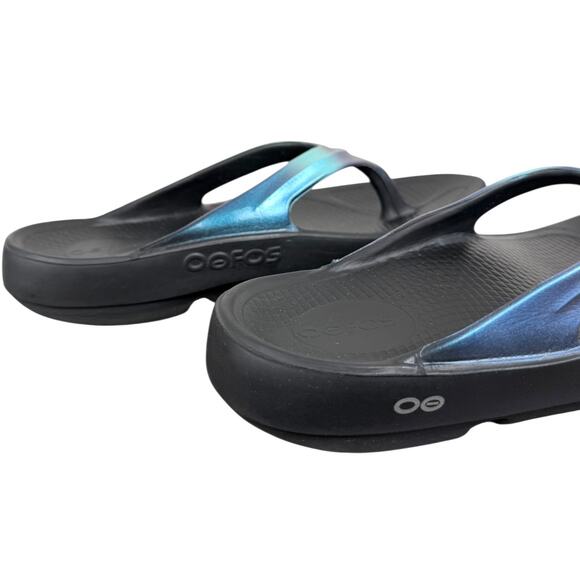 Oofos OOmega OOlala Luxe Sandal in Atlantis Women’s 10 Comfort Recovery Beach - Picture 4 of 14